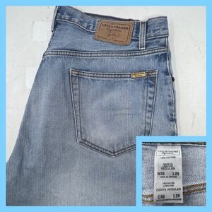 Vintage Levi Strauss Signature Regular Fit Light Wash Denim Jeans Men Size 36x29
